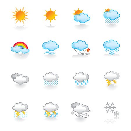 simsearch:400-07035035,k - a set of weather icons – suitable for web, powerpoint, leaflet etc. Stock Photo - Budget Royalty-Free & Subscription, Code: 400-07032680