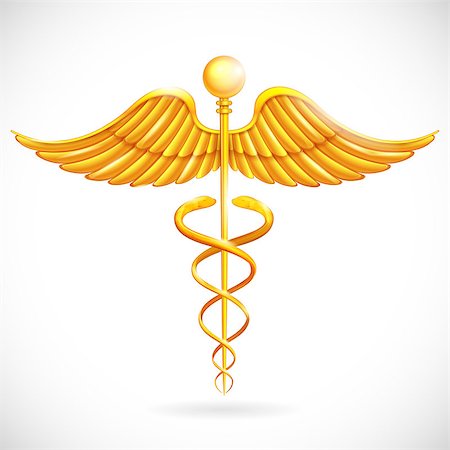 pharmaceutical illustration - illustration of medical symbol gold caduceus Stock Photo - Budget Royalty-Free & Subscription, Code: 400-07033694