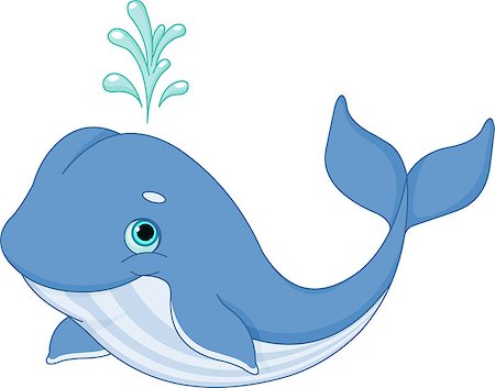 Illustration of cute cartoon whale Stock Photo - Budget Royalty-Free & Subscription, Code: 400-07033716
