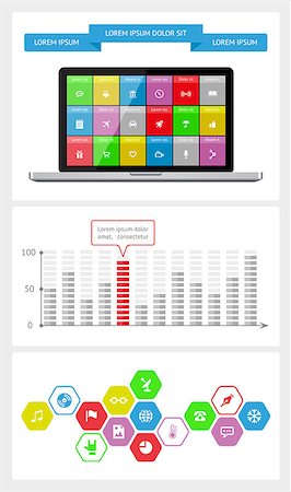 simsearch:400-06880792,k - Ui, infographics and web elements including flat design. EPS10 vector illustration. Stock Photo - Budget Royalty-Free & Subscription, Code: 400-07046683