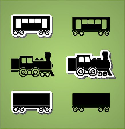simsearch:400-04992228,k - Train and wagon silhouets, black and white, vector illustration Foto de stock - Super Valor sin royalties y Suscripción, Código: 400-07046735