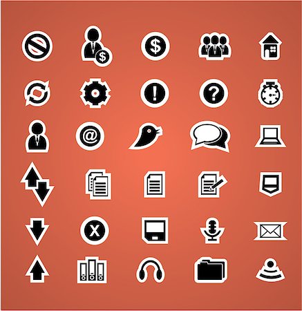 silhouette of a server - Cloud computing icons and symbols, vector illustration set Stock Photo - Budget Royalty-Free & Subscription, Code: 400-07046733