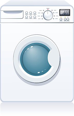 Vector illustration of a realistic washing machine Stock Photo - Budget Royalty-Free & Subscription, Code: 400-07048269