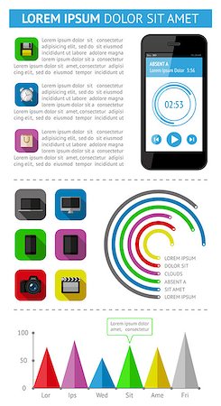simsearch:400-06880792,k - Ui, infographics and web elements including flat design. EPS10 vector illustration. Stock Photo - Budget Royalty-Free & Subscription, Code: 400-07049267
