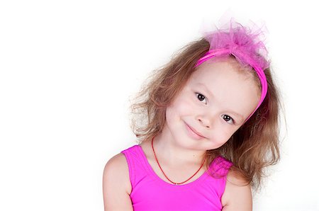 simsearch:400-07509444,k - Portrait of cute smiling little girl isolated ower white Stock Photo - Budget Royalty-Free & Subscription, Code: 400-07049727
