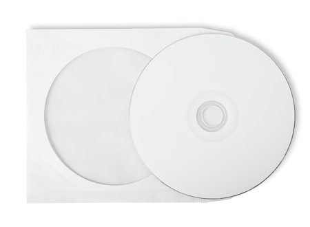 dvd silhouette - CD with paper case isolated on white background Foto de stock - Super Valor sin royalties y Suscripción, Código: 400-07040316