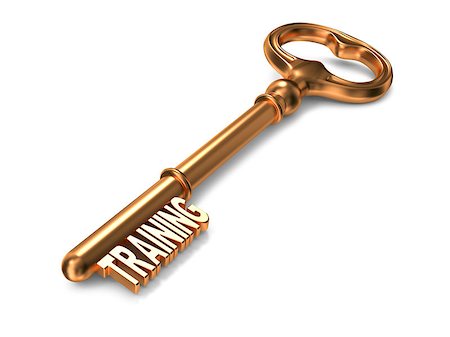simsearch:400-06744483,k - Training - Golden Key on White Background. 3D Render. Business Concept. Stock Photo - Budget Royalty-Free & Subscription, Code: 400-07040421