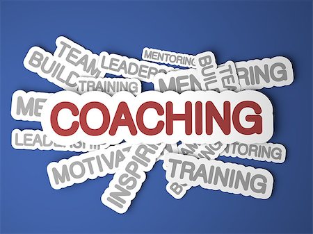 simsearch:400-06744483,k - Coaching Concept on Blue Background. 3D Render. Stock Photo - Budget Royalty-Free & Subscription, Code: 400-07040461