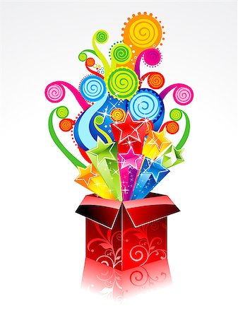 abstract magic box with colorful magic wave vector illustration Stock Photo - Budget Royalty-Free & Subscription, Code: 400-07041976