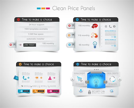 Web price shop panel with space for text and buy now button. Clean design and uniform colors with delicate shadows. Ideal for ecommerce cart. Stock Photo - Budget Royalty-Free & Subscription, Code: 400-07042453