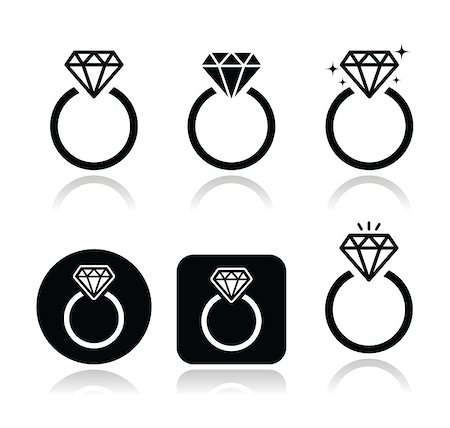 simsearch:694-03783247,k - Wedding - engagement ring icons set isolated on white Stock Photo - Budget Royalty-Free & Subscription, Code: 400-07042496