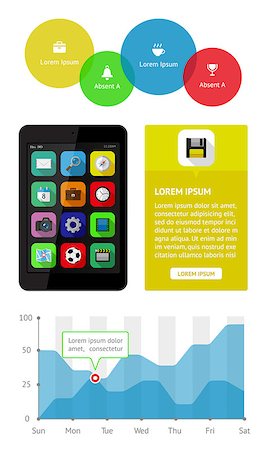 simsearch:400-06880792,k - Ui, infographics and web elements including flat design. EPS10 vector illustration. Stock Photo - Budget Royalty-Free & Subscription, Code: 400-07043539