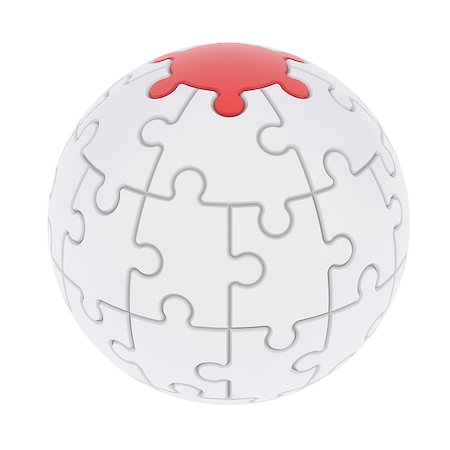 simsearch:400-07578126,k - Sphere consisting of puzzles. Isolated render on a white background Stock Photo - Budget Royalty-Free & Subscription, Code: 400-07043897