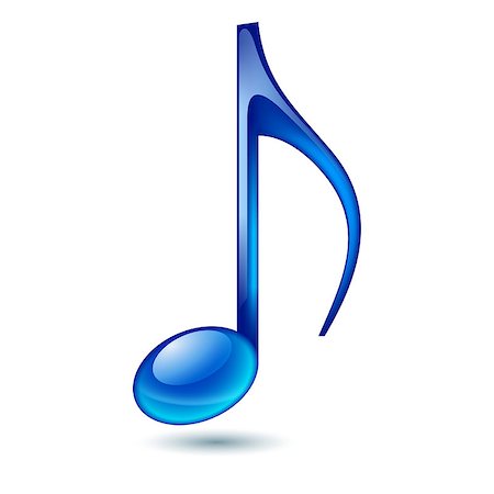 simsearch:400-04570412,k - Blue music note isolated on white background. Stock Photo - Budget Royalty-Free & Subscription, Code: 400-07054120