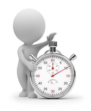3d small people start pressing the button on a stop watch. 3d image. Isolated white background. Clipping path included. Photographie de stock - Aubaine LD & Abonnement, Code: 400-07054812