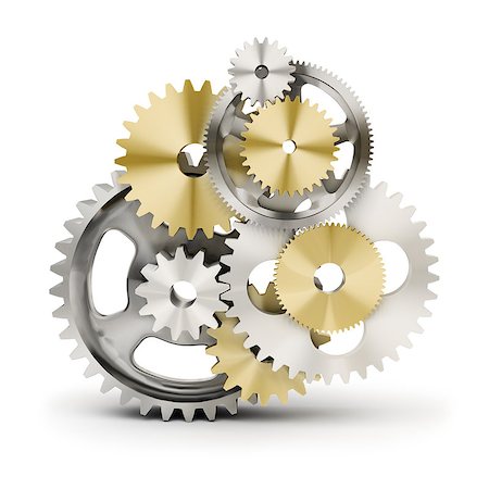 simsearch:700-03601449,k - Metal polished gears. 3d image. Isolated white background. Stock Photo - Budget Royalty-Free & Subscription, Code: 400-07054823