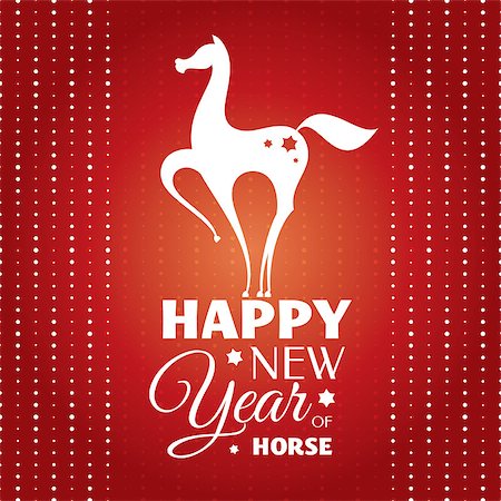 simsearch:400-07257578,k - new year card with horse vector illustration Foto de stock - Super Valor sin royalties y Suscripción, Código: 400-07055256
