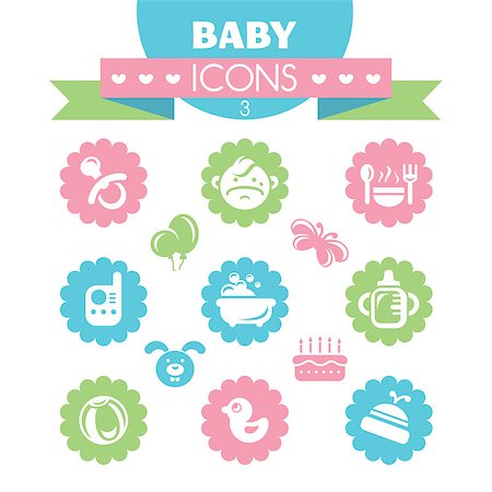 collection of universal baby icons, eps8 vector illustration Stock Photo - Budget Royalty-Free & Subscription, Code: 400-07055297