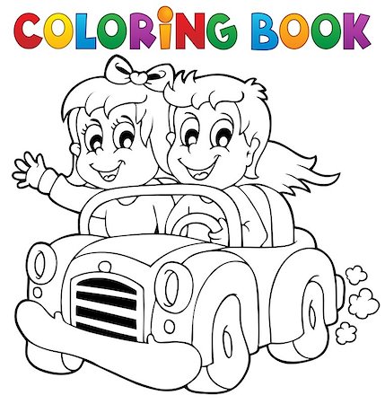 Coloring book car theme 1 - eps10 vector illustration. Stock Photo - Budget Royalty-Free & Subscription, Code: 400-07055480