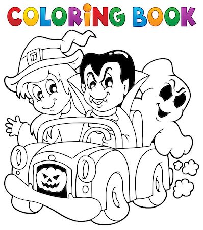 simsearch:400-05686860,k - Coloring book Halloween character 8 - eps10 vector illustration. Stock Photo - Budget Royalty-Free & Subscription, Code: 400-07055483
