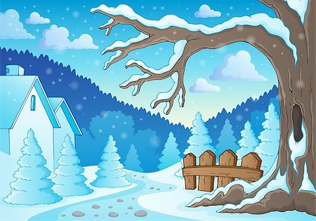 simsearch:400-04343852,k - Winter tree theme image 2 - eps10 vector illustration. Stock Photo - Budget Royalty-Free & Subscription, Code: 400-07055523