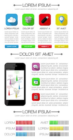 simsearch:400-06880792,k - Ui, infographics and web elements including flat design. EPS10 vector illustration. Stock Photo - Budget Royalty-Free & Subscription, Code: 400-07055841