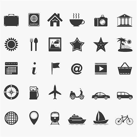 simsearch:400-07114343,k - Collection of travel icons, vector eps10 illustration Stock Photo - Budget Royalty-Free & Subscription, Code: 400-07056556