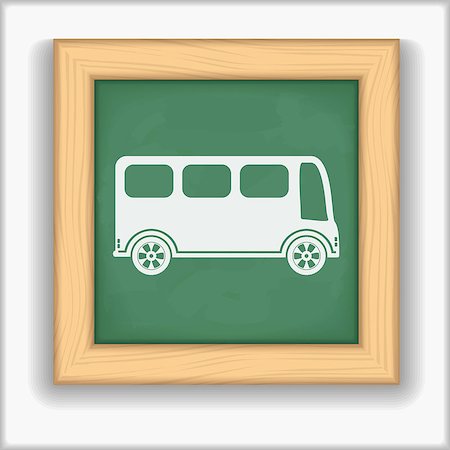 simsearch:400-07042264,k - Blackboard with icon of a bus, vector eps10 illustration Stock Photo - Budget Royalty-Free & Subscription, Code: 400-07056597