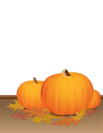 A background containing pumpkins and autumn leaves and colors. Large white background for inclusion of text or other design elements. Vector EPS 10 available. EPS file contains transparencies and gradient mesh. Stock Photo - Budget Royalty-Free & Subscription, Code: 400-07051119