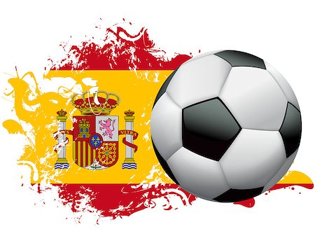 Soccer ball with a grunge flag of Spain. Vector EPS 10 available. EPS file contains transparencies and gradient mesh. Stock Photo - Budget Royalty-Free & Subscription, Code: 400-07051121
