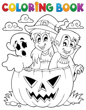 simsearch:400-05686860,k - Coloring book Halloween character 5 - eps10 vector illustration. Stock Photo - Budget Royalty-Free & Subscription, Code: 400-07052387