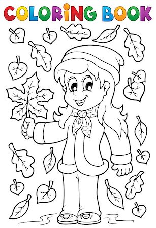 simsearch:400-04236823,k - Coloring book with autumn theme 2 - eps10 vector illustration. Stock Photo - Budget Royalty-Free & Subscription, Code: 400-07052388