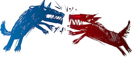 snarling dog images - Illustration of Two Angry Fighting Wolves Baring their Teeth Stock Photo - Budget Royalty-Free & Subscription, Code: 400-07052457