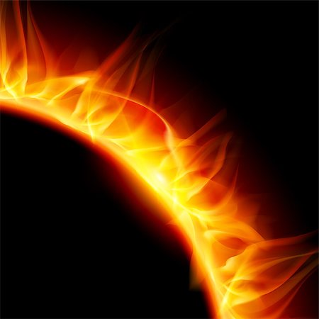 simsearch:400-07550284,k - Partial view of blazing solar corona. Illustration on black background. Photographie de stock - Aubaine LD & Abonnement, Code: 400-07052806
