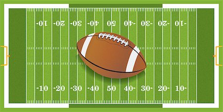 pigskin - A vector football sitting at midfield of a grass textured football field. EPS 10. File contains transparencies. Stock Photo - Budget Royalty-Free & Subscription, Code: 400-07052881