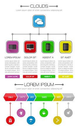 simsearch:400-06880792,k - Ui, infographics and web elements including flat design. EPS10 vector illustration. Stock Photo - Budget Royalty-Free & Subscription, Code: 400-07053682