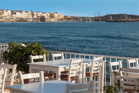 simsearch:400-08786053,k - Coffee terrace with sea view, Hersonisos, Crete, Greece Stock Photo - Budget Royalty-Free & Subscription, Code: 400-07053814