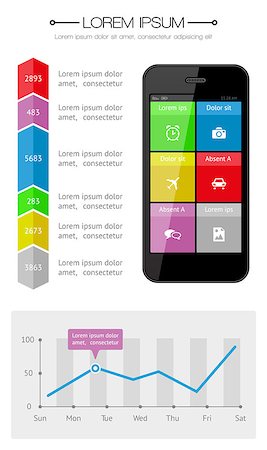 simsearch:400-06880792,k - Ui, infographics and web elements including flat design. EPS10 vector illustration. Stock Photo - Budget Royalty-Free & Subscription, Code: 400-07053874