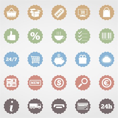 simsearch:400-05133703,k - Shopping icons collection, vector eps10 illustration Stock Photo - Budget Royalty-Free & Subscription, Code: 400-07062156