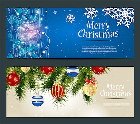 Set of cards with Christmas BALLS, stars and snowflakes,vector  illustration Stock Photo - Budget Royalty-Free & Subscription, Code: 400-07062309