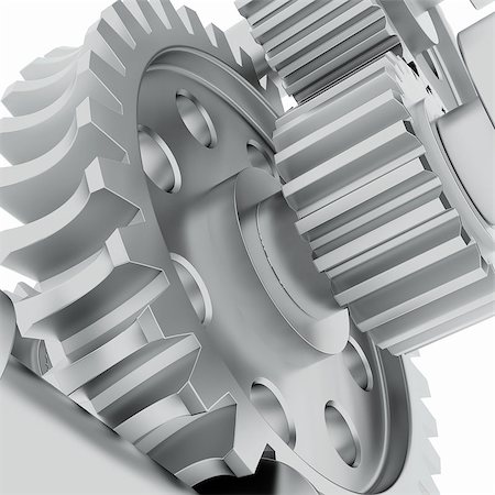 simsearch:700-03601449,k - Metal shafts, gears and bearings. 3d render on white background Stock Photo - Budget Royalty-Free & Subscription, Code: 400-07062554