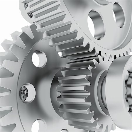 simsearch:700-03601449,k - Metal shafts, gears and bearings. 3d render on white background Stock Photo - Budget Royalty-Free & Subscription, Code: 400-07062550