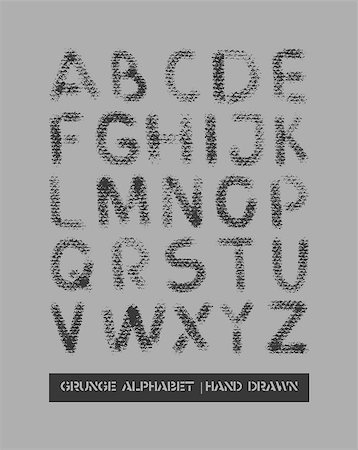 font design background - grunge paper alphabet hand drawn Stock Photo - Budget Royalty-Free & Subscription, Code: 400-07087143