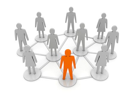 People connections. Unique, leadership. Concept 3D illustration Stock Photo - Budget Royalty-Free & Subscription, Code: 400-07089485