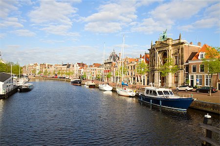 embankment - Spaarne river and old town in Haarlem, Netherlands Stock Photo - Budget Royalty-Free & Subscription, Code: 400-07094816