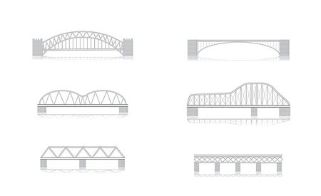 scalable - various bridge grayscale vector illustrations with shadows Foto de stock - Super Valor sin royalties y Suscripción, Código: 400-07095931