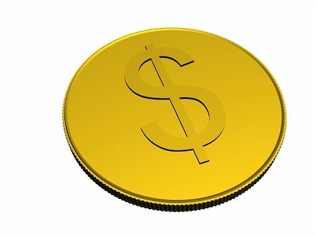 simsearch:400-04227935,k - One gold coin on a white background Photographie de stock - Aubaine LD & Abonnement, Code: 400-07096924