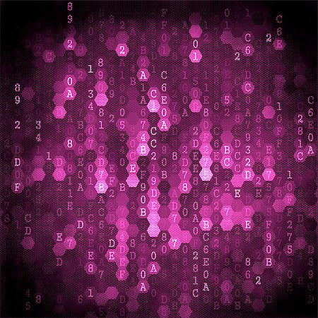 Digital Background. Pixelated Series Of Numbers Of Pink Color Falling Down. Stock Photo - Budget Royalty-Free & Subscription, Code: 400-07098062