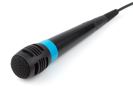 simsearch:400-04278069,k - Microphone with cable. Small DOF, isolated on white Stock Photo - Budget Royalty-Free & Subscription, Code: 400-07099043