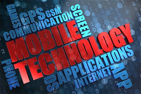 Mobile Technology - Wordcloud Concept. The Word in Red Color, Surrounded by a Cloud of Blue Words. Photographie de stock - Aubaine LD & Abonnement, Code: 400-07091210